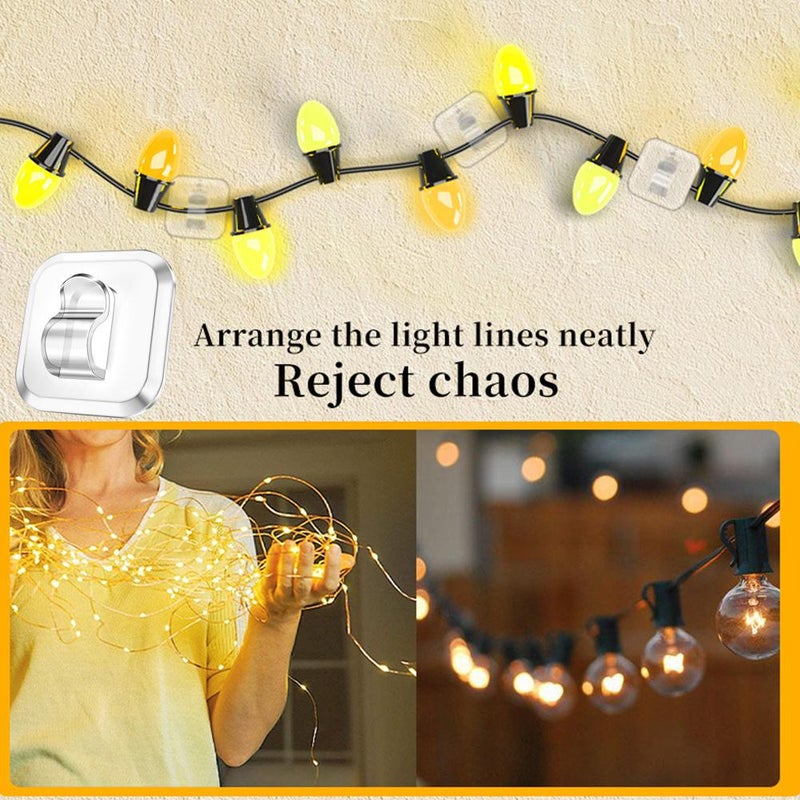 Clear Adhesive Hooks, 1-Inch Small Hooks for Wall, 1kg(2.2lb) Strong Hold, Invisible Transparent Hooks, No Drill Wall Hooks for Kitchen Bathroom Decor (10/20/50/100 Pack) - Image 3